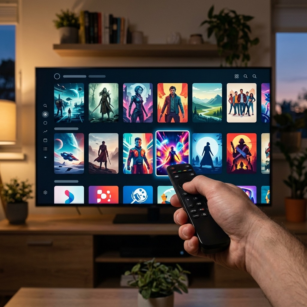 Smart TV displaying apps